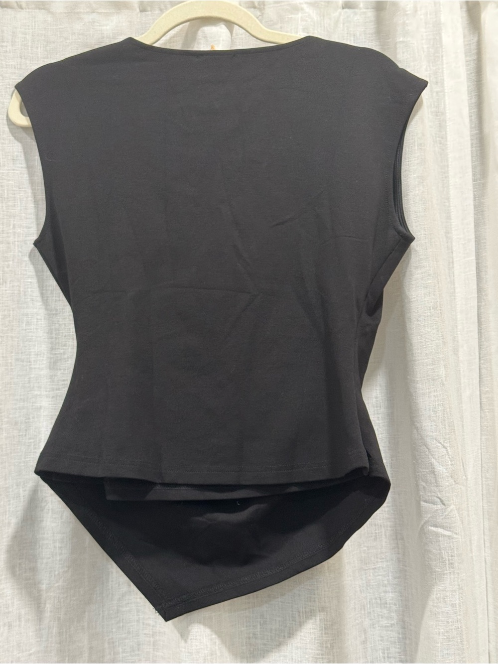 OGL NWT Ponte Black Tucked Angled Tank Top Med - Picture 4 of 8